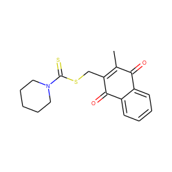 CC1=C(CSC(=S)N2CCCCC2)C(=O)c2ccccc2C1=O ZINC000936069014