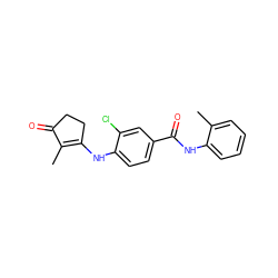 CC1=C(Nc2ccc(C(=O)Nc3ccccc3C)cc2Cl)CCC1=O ZINC000653727784