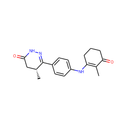 CC1=C(Nc2ccc(C3=NNC(=O)C[C@H]3C)cc2)CCCC1=O ZINC000013587290