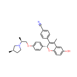 CC1=C(c2ccc(C#N)cc2)[C@@H](c2ccc(OC[C@H](C)N3CC[C@@H](C)C3)cc2)Oc2ccc(O)cc21 ZINC000207291366