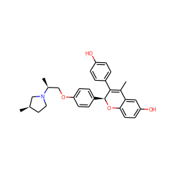 CC1=C(c2ccc(O)cc2)[C@H](c2ccc(OC[C@H](C)N3CC[C@@H](C)C3)cc2)Oc2ccc(O)cc21 ZINC000144201815