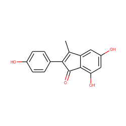 CC1=C(c2ccc(O)cc2)C(=O)c2c(O)cc(O)cc21 ZINC000028477103