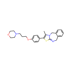 CC1=C(c2ccc(OCCCN3CCOCC3)cc2)SC2=NCc3ccccc3CN21 ZINC000096270423