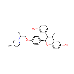 CC1=C(c2cccc(O)c2)[C@H](c2ccc(OC[C@@H](C)N3CC[C@H](C)C3)cc2)Oc2ccc(O)cc21 ZINC000144215607