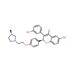 CC1=C(c2cccc(O)c2)[C@H](c2ccc(OCCN3CC[C@@H](C)C3)cc2)Oc2ccc(O)cc21 ZINC000144178378