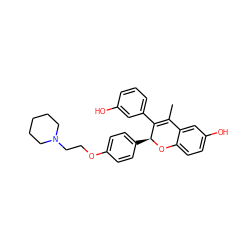 CC1=C(c2cccc(O)c2)[C@H](c2ccc(OCCN3CCCCC3)cc2)Oc2ccc(O)cc21 ZINC000144120170