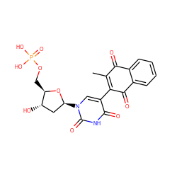 CC1=C(c2cn([C@H]3C[C@H](O)[C@@H](COP(=O)(O)O)O3)c(=O)[nH]c2=O)C(=O)c2ccccc2C1=O ZINC000027408874