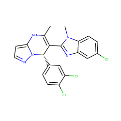 CC1=C(c2nc3cc(Cl)ccc3n2C)[C@H](c2ccc(Cl)c(Cl)c2)n2nccc2N1 ZINC000045253090