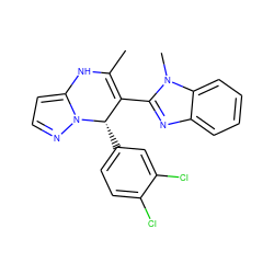 CC1=C(c2nc3ccccc3n2C)[C@H](c2ccc(Cl)c(Cl)c2)n2nccc2N1 ZINC000045288811