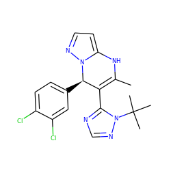 CC1=C(c2ncnn2C(C)(C)C)[C@@H](c2ccc(Cl)c(Cl)c2)n2nccc2N1 ZINC000101668731