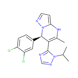 CC1=C(c2ncnn2C(C)C)[C@@H](c2ccc(Cl)c(Cl)c2)n2nccc2N1 ZINC000101668736