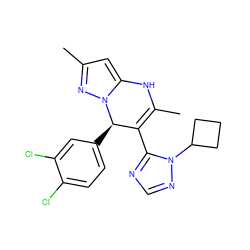 CC1=C(c2ncnn2C2CCC2)[C@@H](c2ccc(Cl)c(Cl)c2)n2nc(C)cc2N1 ZINC000101668710