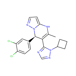 CC1=C(c2ncnn2C2CCC2)[C@@H](c2ccc(Cl)c(Cl)c2)n2nccc2N1 ZINC000101668724