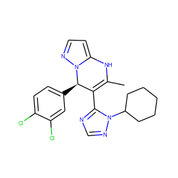 CC1=C(c2ncnn2C2CCCCC2)[C@@H](c2ccc(Cl)c(Cl)c2)n2nccc2N1 ZINC000101668733