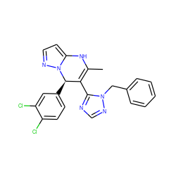 CC1=C(c2ncnn2Cc2ccccc2)[C@@H](c2ccc(Cl)c(Cl)c2)n2nccc2N1 ZINC000101668750