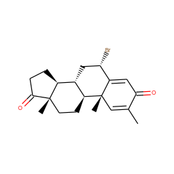 CC1=C[C@@]2(C)C(=CC1=O)[C@@H](Br)C[C@@H]1[C@@H]2CC[C@]2(C)C(=O)CC[C@@H]12 ZINC000038345757