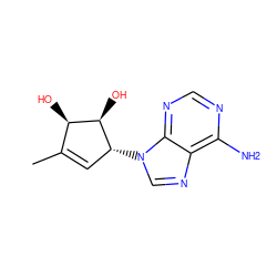 CC1=C[C@@H](n2cnc3c(N)ncnc32)[C@H](O)[C@@H]1O ZINC000005499077