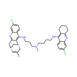 CC1=C[C@@H]2Cc3nc4cc(Cl)ccc4c(NCCCN(C)CCCCNc4c5c(nc6cc(Cl)ccc46)CCCC5)c3[C@H](C1)C2 ZINC000028523470