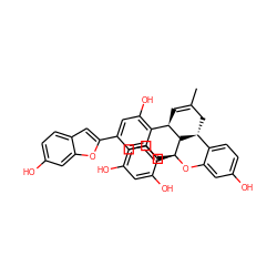 CC1=C[C@@H]2c3c(O)cc(-c4cc5ccc(O)cc5o4)cc3O[C@]3(c4ccc(O)cc4O)Oc4cc(O)ccc4[C@@H](C1)[C@H]23 ZINC000004097766