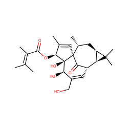 CC1=C[C@]23C(=O)[C@@H](C=C(CO)[C@@H](O)[C@]2(O)[C@H]1OC(=O)C(C)=C(C)C)[C@H]1[C@@H](C[C@H]3C)C1(C)C ZINC000103148868