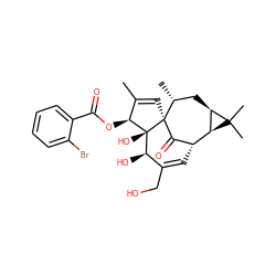 CC1=C[C@]23C(=O)[C@@H](C=C(CO)[C@@H](O)[C@]2(O)[C@H]1OC(=O)c1ccccc1Br)[C@H]1[C@@H](C[C@H]3C)C1(C)C ZINC000103224634