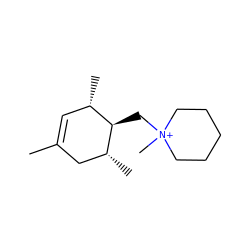 CC1=C[C@H](C)[C@@H](C[N+]2(C)CCCCC2)[C@H](C)C1 ZINC000001254964