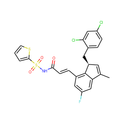 CC1=C[C@H](Cc2ccc(Cl)cc2Cl)c2c(/C=C/C(=O)NS(=O)(=O)c3cccs3)cc(F)cc21 ZINC000049678553