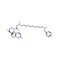 CC1=C[C@H]2Cc3[nH]c(=O)ccc3[C@@]3(C1)[C@@H]2CCCN3C(=O)CN(C)CCCCCCCCCCN(C)Cc1ccc(F)cc1 ZINC000028714107