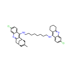 CC1=C[C@H]2Cc3nc4cc(Cl)ccc4c(NCCCCCCCCNc4c5c(nc6cc(Cl)ccc46)CCCC5)c3[C@@H](C1)C2 ZINC000014947326