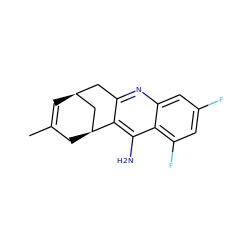 CC1=C[C@H]2Cc3nc4cc(F)cc(F)c4c(N)c3[C@@H](C1)C2 ZINC000013835504