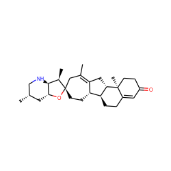 CC1=C2C[C@H]3[C@@H](CCC4=CC(=O)CC[C@@]43C)[C@@H]2CC[C@@]2(C1)O[C@@H]1C[C@H](C)CN[C@H]1[C@H]2C ZINC000035879268