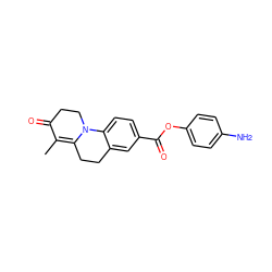 CC1=C2CCc3cc(C(=O)Oc4ccc(N)cc4)ccc3N2CCC1=O ZINC000028354210