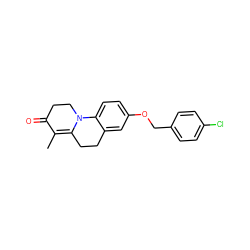 CC1=C2CCc3cc(OCc4ccc(Cl)cc4)ccc3N2CCC1=O ZINC000013580670