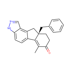 CC1=C2c3ccc4[nH]ncc4c3C[C@]2(Cc2ccccc2)CCC1=O ZINC000034633826