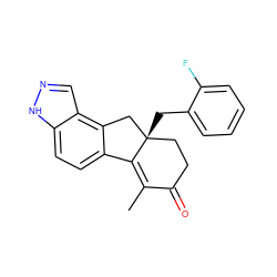 CC1=C2c3ccc4[nH]ncc4c3C[C@]2(Cc2ccccc2F)CCC1=O ZINC000034633817