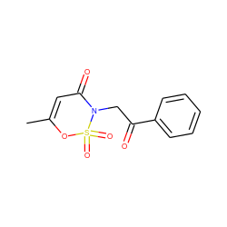 CC1=CC(=O)N(CC(=O)c2ccccc2)S(=O)(=O)O1 ZINC000299826813