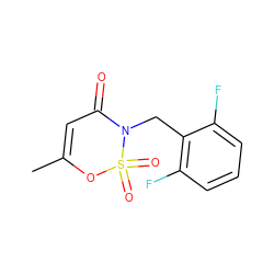 CC1=CC(=O)N(Cc2c(F)cccc2F)S(=O)(=O)O1 ZINC000299823912