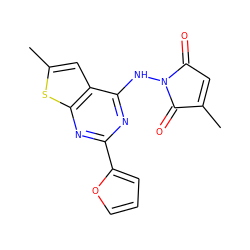 CC1=CC(=O)N(Nc2nc(-c3ccco3)nc3sc(C)cc23)C1=O ZINC001772618531