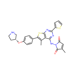 CC1=CC(=O)N(Nc2nc(-c3cccs3)nc3sc(-c4ccc(O[C@@H]5CCNC5)cc4)c(C)c23)C1=O ZINC001772608979