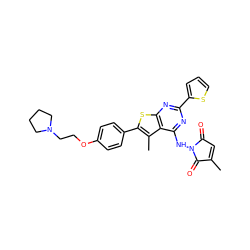 CC1=CC(=O)N(Nc2nc(-c3cccs3)nc3sc(-c4ccc(OCCN5CCCC5)cc4)c(C)c23)C1=O ZINC000231276036