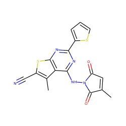 CC1=CC(=O)N(Nc2nc(-c3cccs3)nc3sc(C#N)c(C)c23)C1=O ZINC001772654442