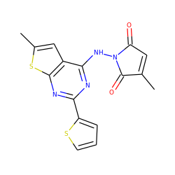 CC1=CC(=O)N(Nc2nc(-c3cccs3)nc3sc(C)cc23)C1=O ZINC001772657401