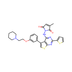 CC1=CC(=O)N(Nc2nc(-c3cccs3)nc3scc(-c4cccc(OCCN5CCCCC5)c4)c23)C1=O ZINC000138499969