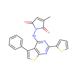 CC1=CC(=O)N(Nc2nc(-c3cccs3)nc3scc(-c4ccccc4)c23)C1=O ZINC000138694158