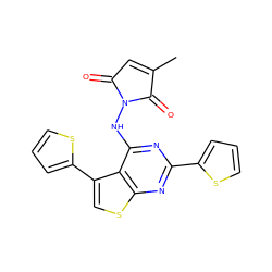 CC1=CC(=O)N(Nc2nc(-c3cccs3)nc3scc(-c4cccs4)c23)C1=O ZINC000138629952