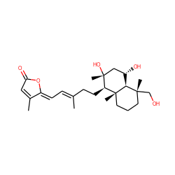 CC1=CC(=O)O/C1=C\C=C(/C)CC[C@@H]1[C@@]2(C)CCC[C@@](C)(CO)[C@@H]2[C@@H](O)C[C@@]1(C)O ZINC000040953124