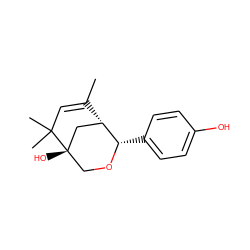 CC1=CC(C)(C)[C@@]2(O)CO[C@@H](c3ccc(O)cc3)[C@@H]1C2 ZINC000028123535