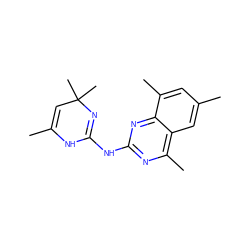 CC1=CC(C)(C)N=C(Nc2nc(C)c3cc(C)cc(C)c3n2)N1 ZINC000000267825