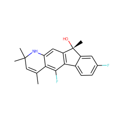 CC1=CC(C)(C)Nc2cc3c(c(F)c21)-c1ccc(F)cc1[C@@]3(C)O ZINC000026655250