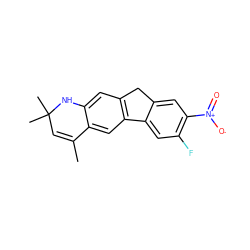 CC1=CC(C)(C)Nc2cc3c(cc21)-c1cc(F)c([N+](=O)[O-])cc1C3 ZINC000024611218